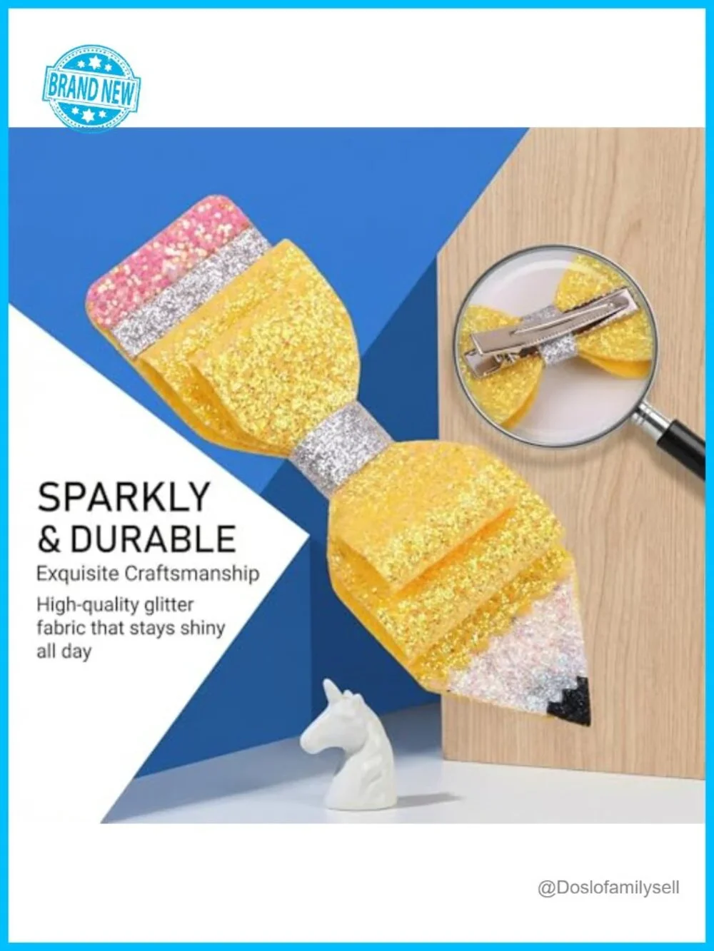 3Pcs Back to School Felt Plastic Steel Pencil Headband Hair Clips Set